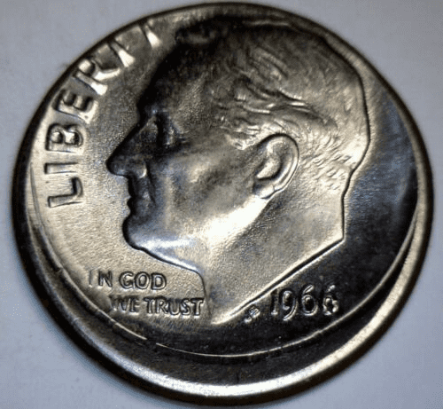 1966 Dime Off-Center Strike Error