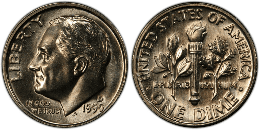 1990 Roosevelt Dime Errors