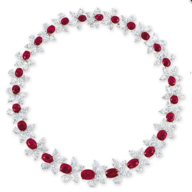 Ruby and Diamond Red Scarlet Necklace