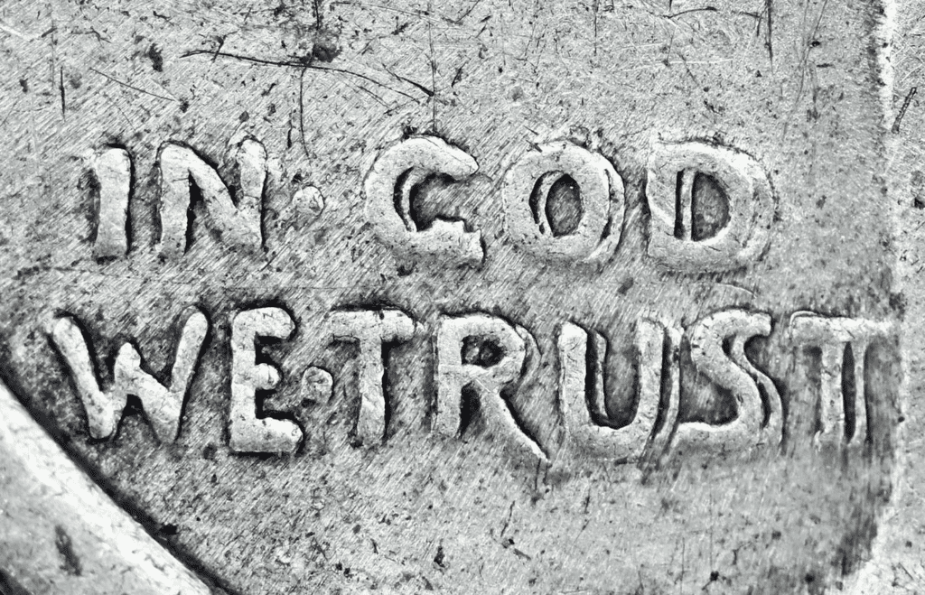 duplicate impression of the motto IN GOD WE TRUST