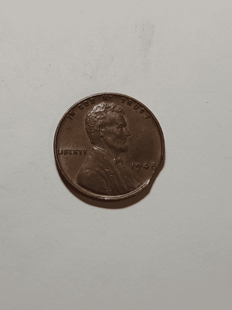1948 Lincoln penny with clipped planchet