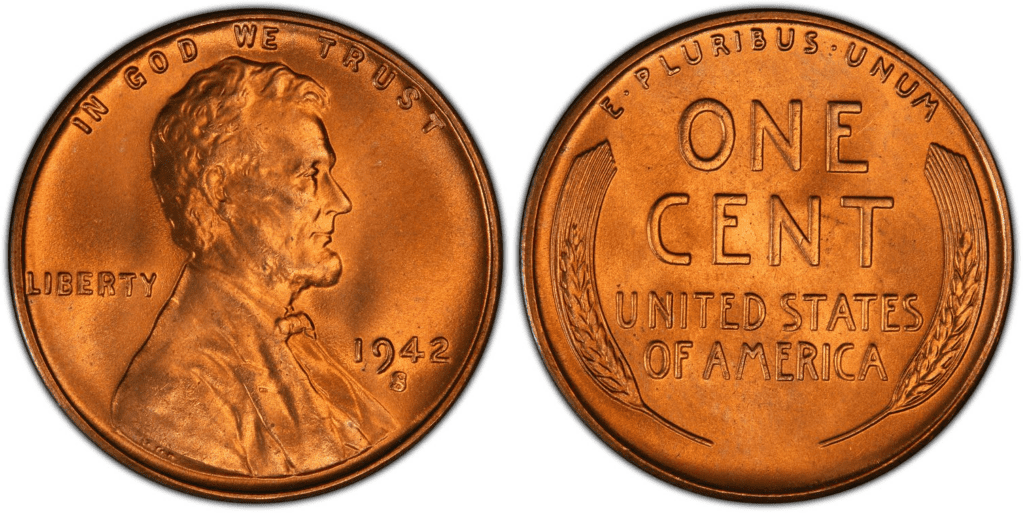 1942 S Lincoln Wheat Penny