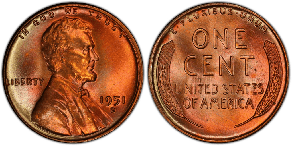 1951 D Lincoln Wheat Penny