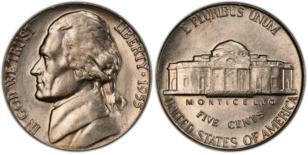 1955 P Jefferson nickel