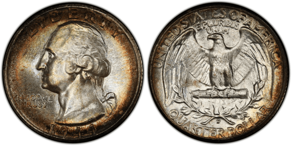 1944 D Washington Silver Quarter