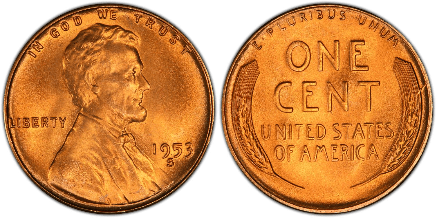 1953 S Lincoln Wheat Penny