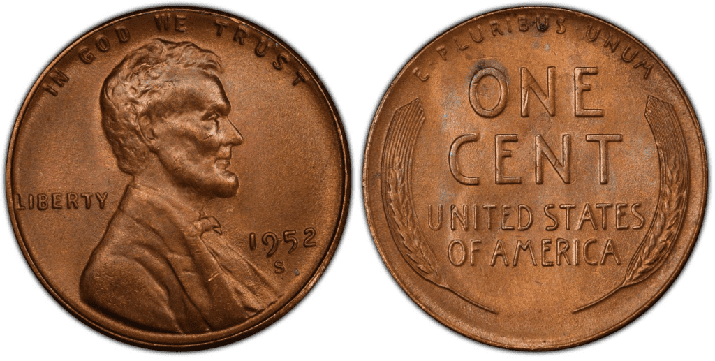 1952 S Lincoln Wheat Penny