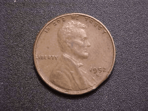 1952 wheat penny clipped planchet error