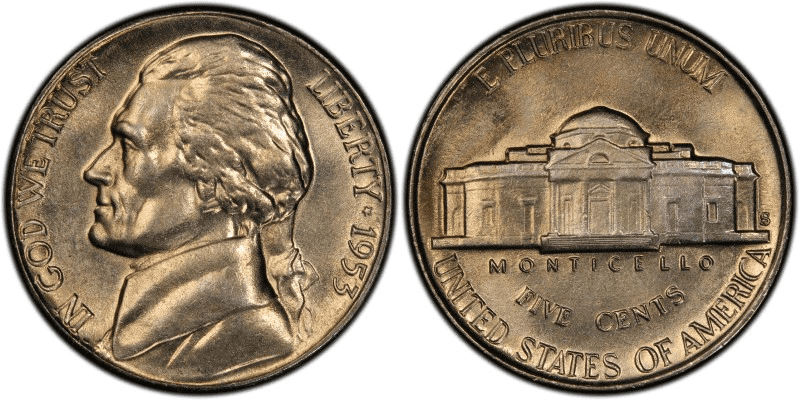 1953 S Jefferson Nickel