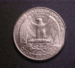 1955 Washington quarter clipped planched error