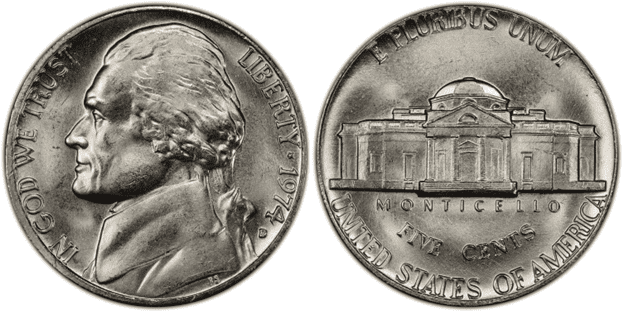 1974 D Jefferson Nickel