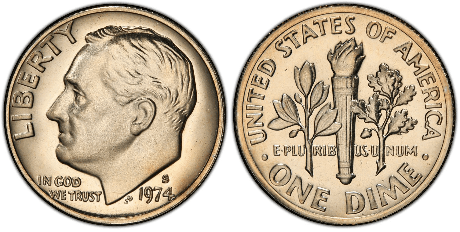 1974 Proof Roosevelt Dime