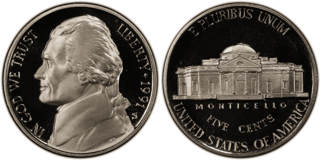 1991 S Jefferson Nickel