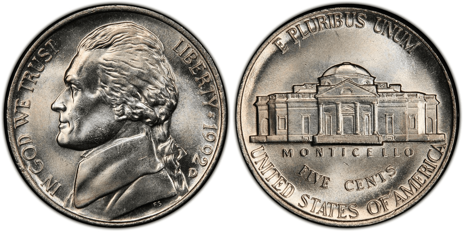 1992 D Jefferson Nickel