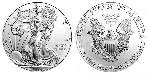 1993 W American Silver Dollar