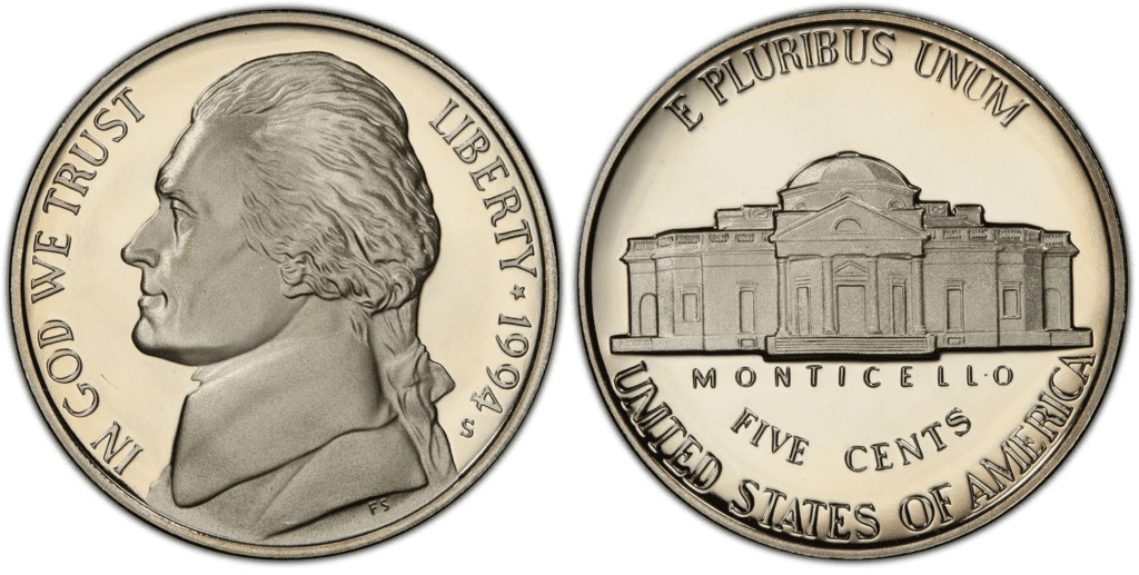 1994 S Proof Jefferson Nickel