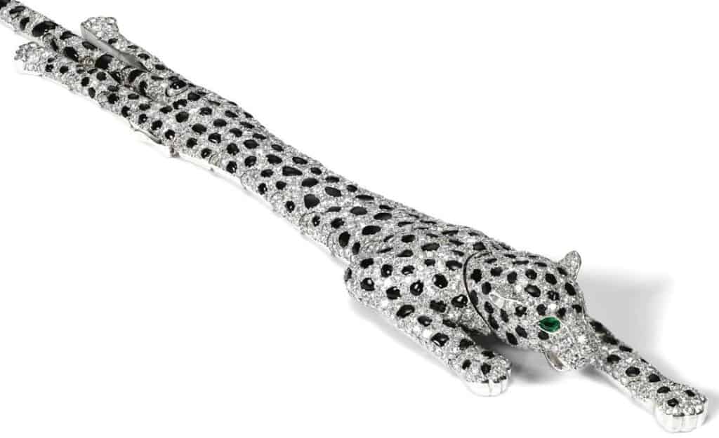 Wallis Simpson Onyx and Diamond Panther Bracelet