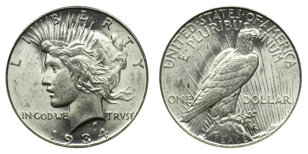 What Is the 1934 Peace Silver Dollar Made Of