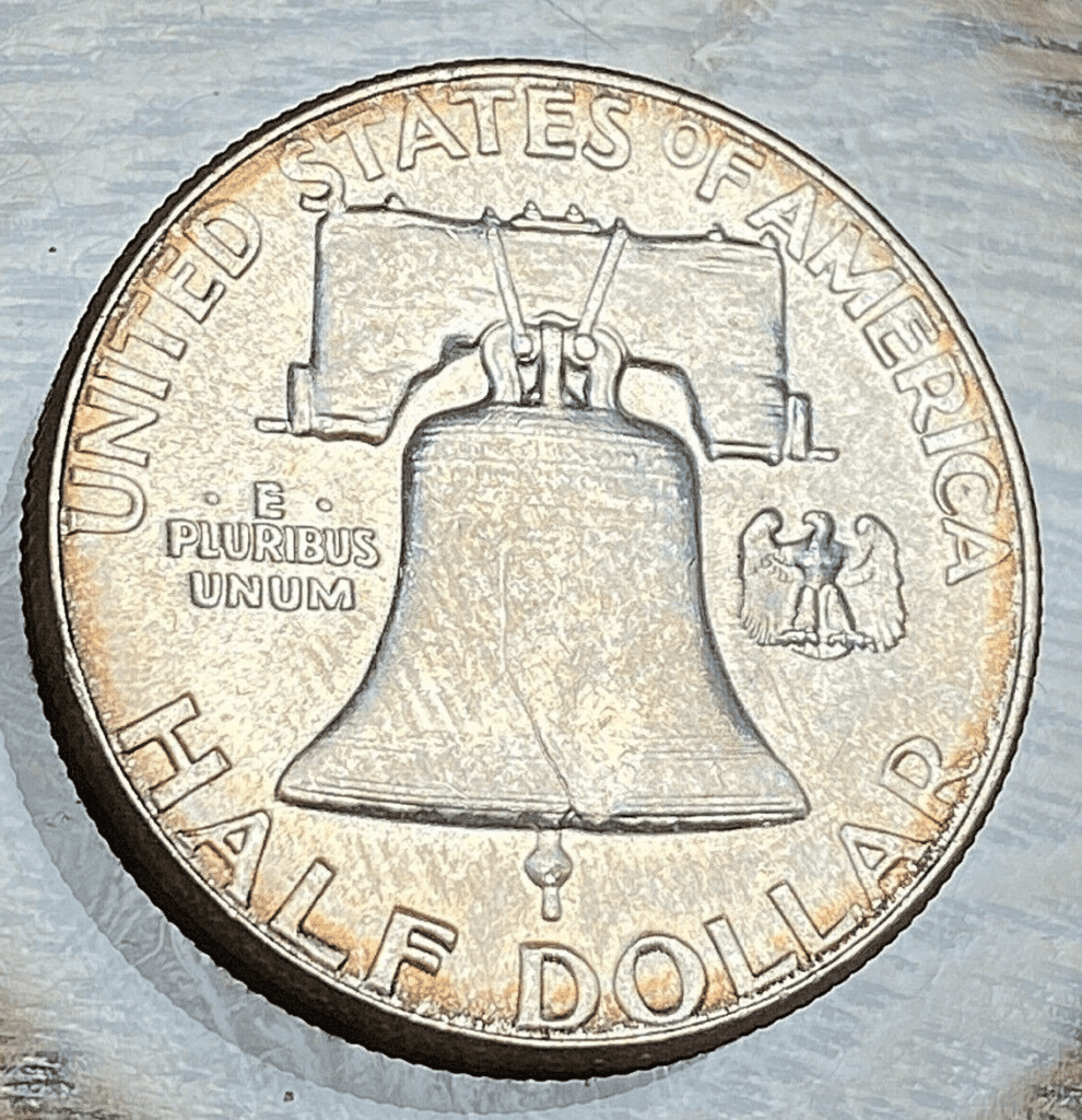 strike-through error on a 1952 half-dollar coin