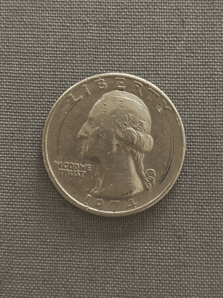 1974 Washington Quarter strike-through error