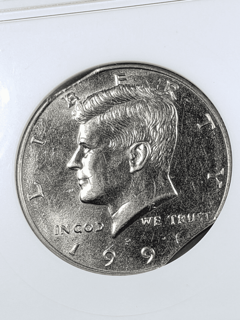1996 Kennedy Half Dollar clipped planchet error