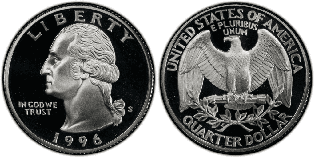 1996 S Silver Proof Washington Quarter