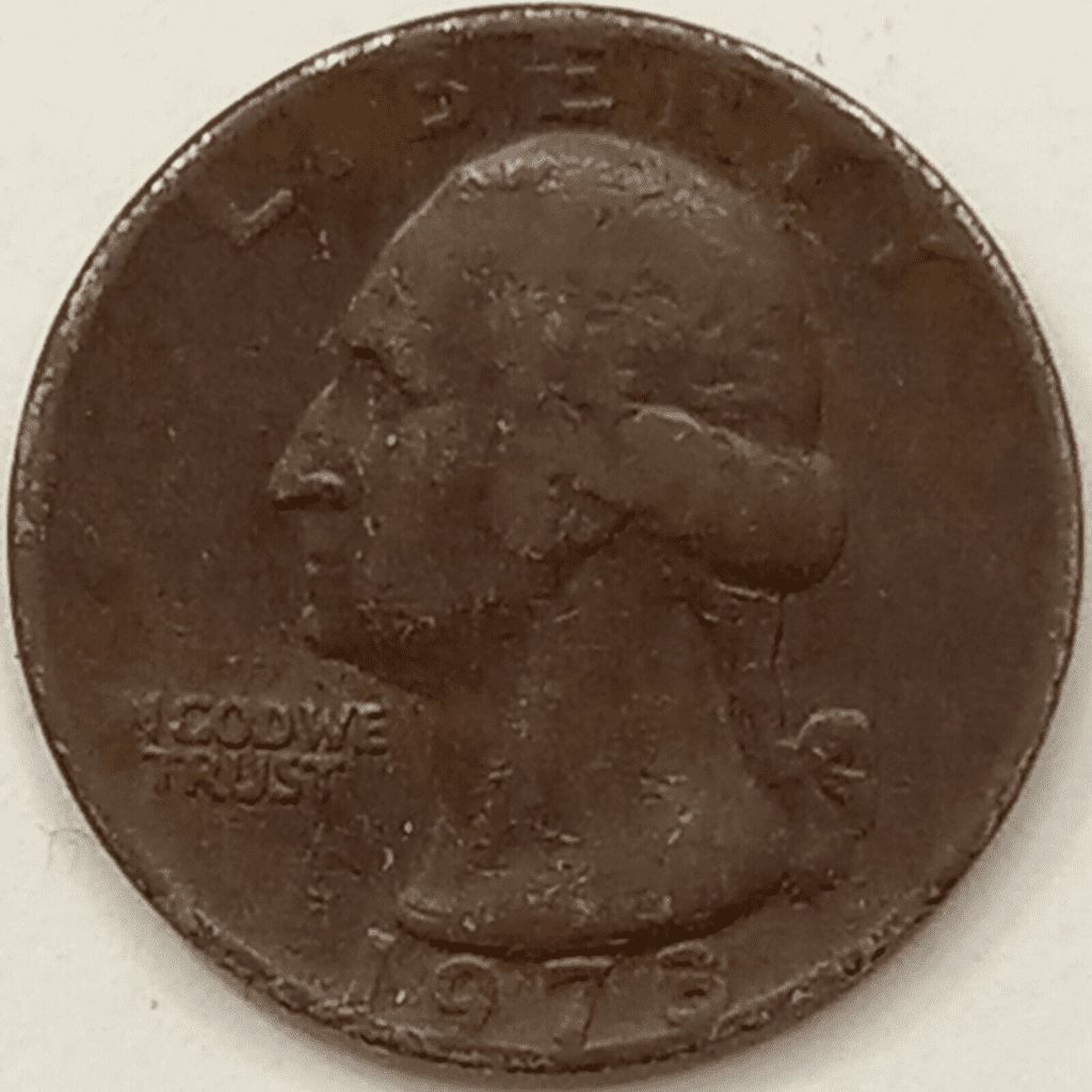 1973 quarter coin missing clad layer error
