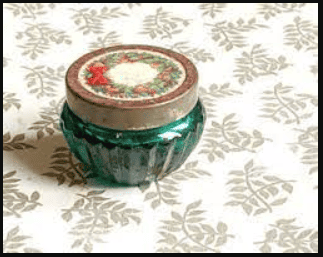 Rare Avon Christmas Wreath Jar, Cold Cream Pot