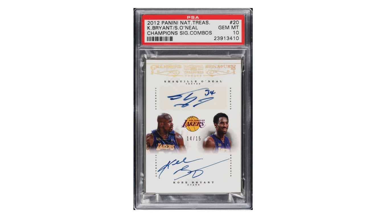 Shaquille O’Neal-Kobe Bryant 2012 National Treasures Dual Autograph