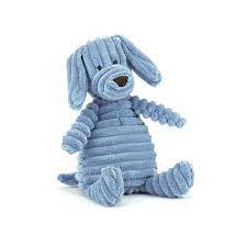 Jellycat JELLY1037 French Fancy Dog in Blue with Rose Belly Cordy Roy Plush