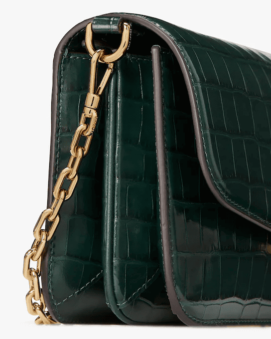 Dakota Croc-embossed Medium Convertible Shoulder Bag