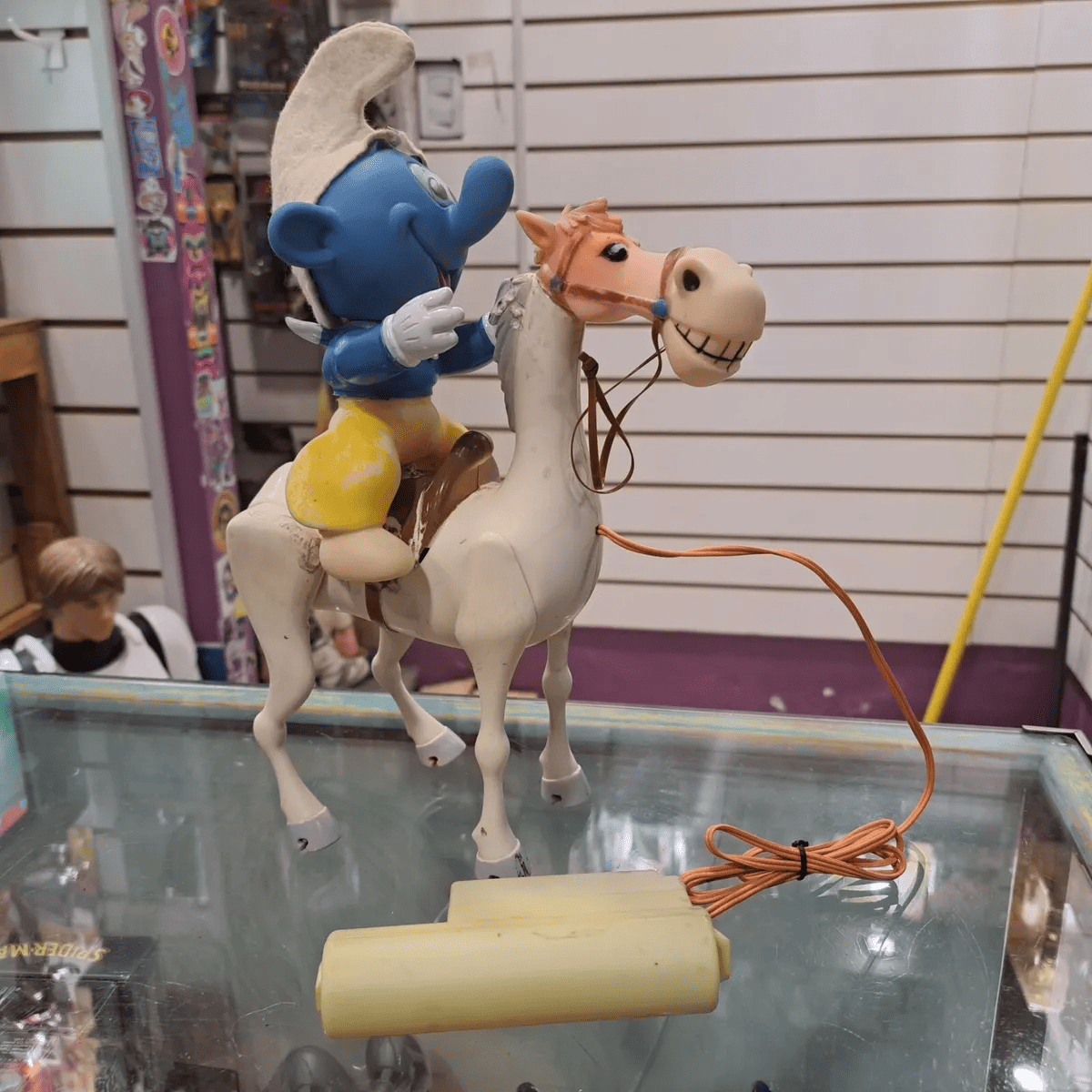 Vintage Rare Smurf in a Horse Cowboy Dolls