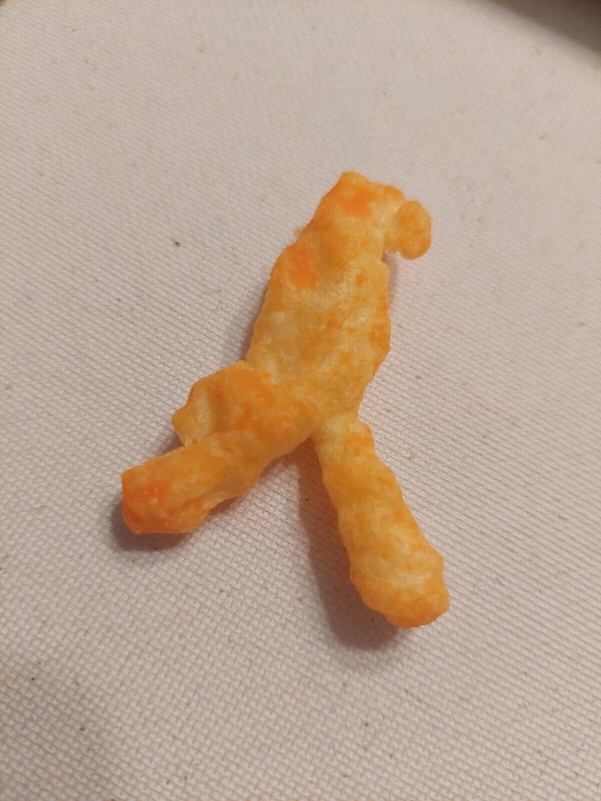 Cheeto Shaped Like a Parrot on a Branch