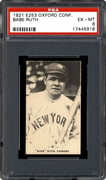 1921 Oxford Confectionary Babe Ruth Baseball Card