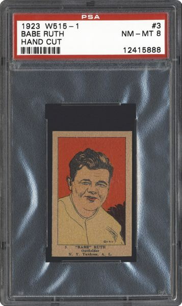 Babe Ruth PSA 1923 W-515-1 Yankees Strip Card