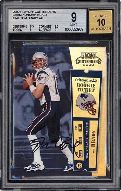 2000 Playoff Contenders Championship Ticket Tom Brady Autograph Rookie Card #144