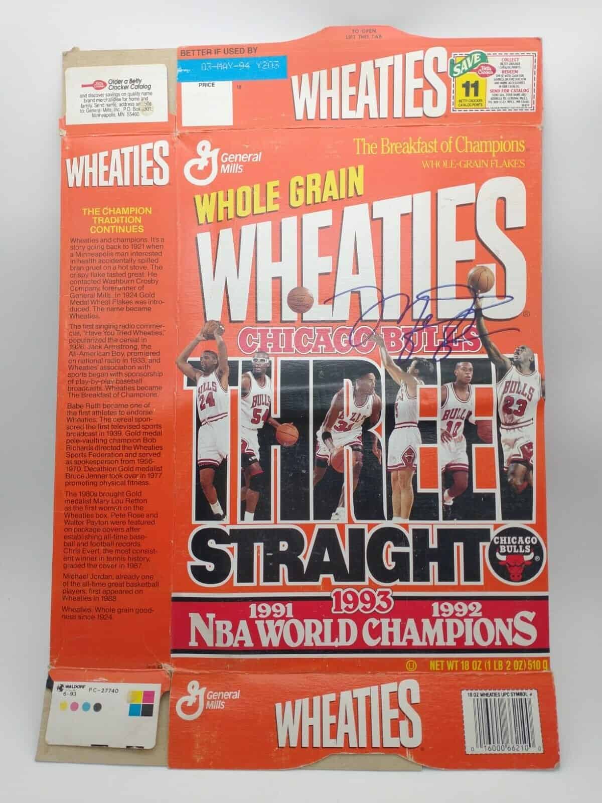 Micheal Jordan Autographed Wheaties Cereal Box