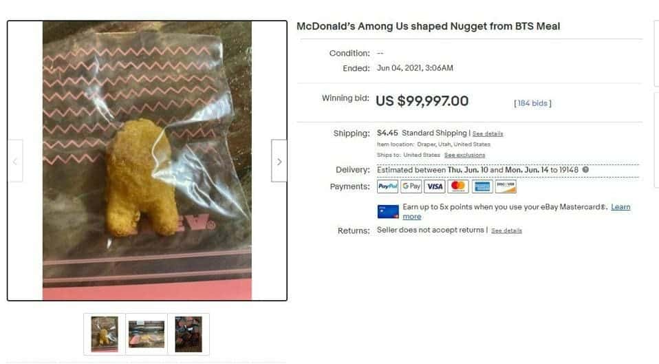  McDonald's Among Us-Shaped Nugget from a BTS Meal