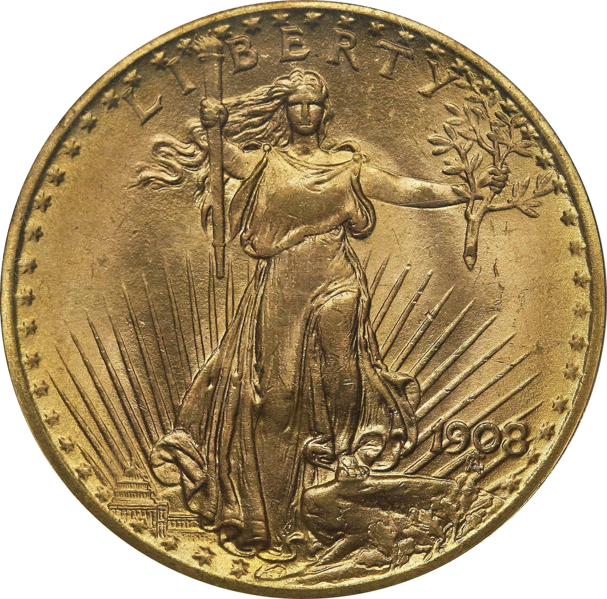 1908 No Motto Saint-Gaudens Double Eagle