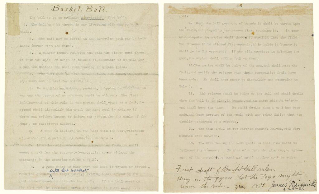 James Naismith's 13 Rules of Basketball