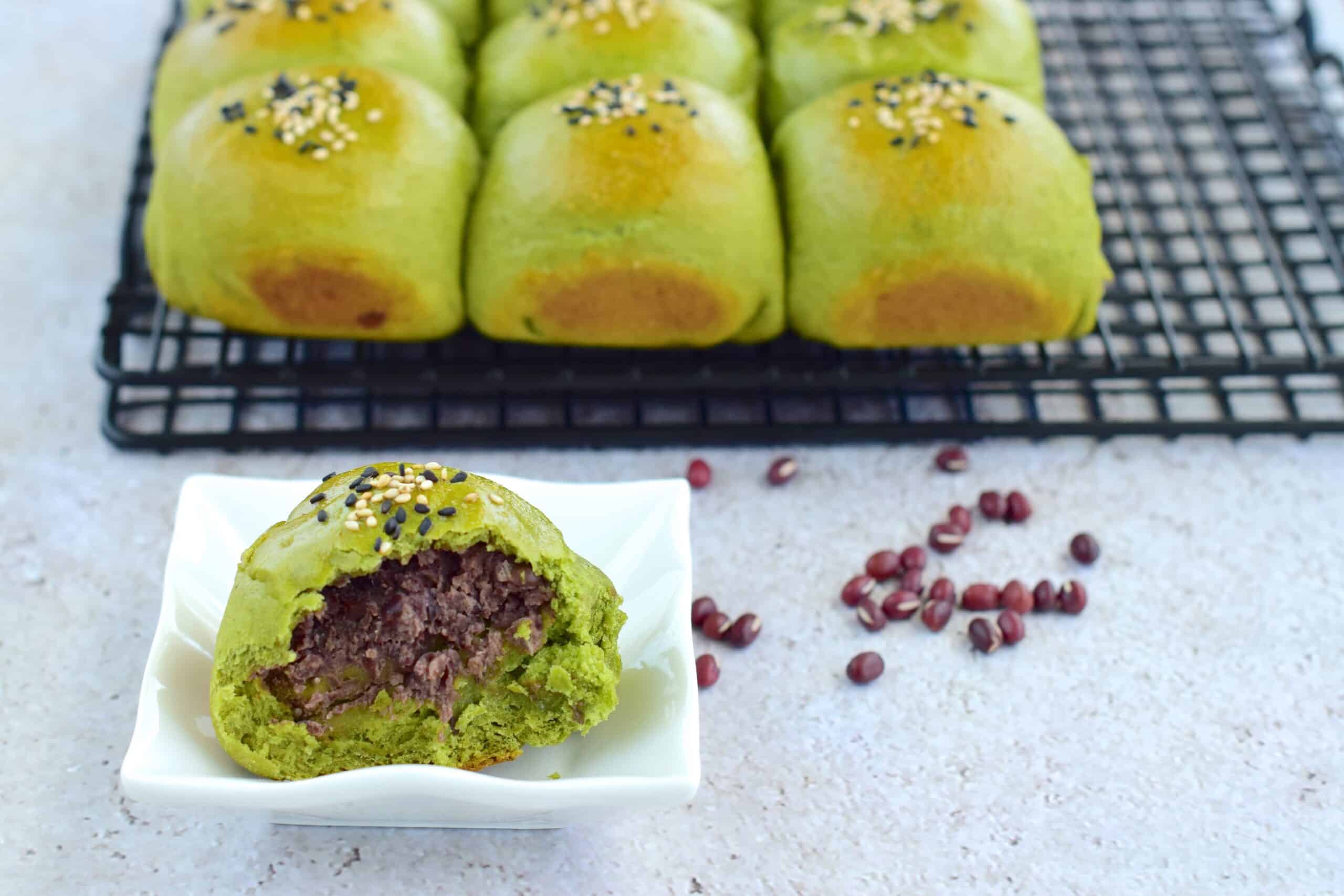 Matcha Adzuki Bean Bread