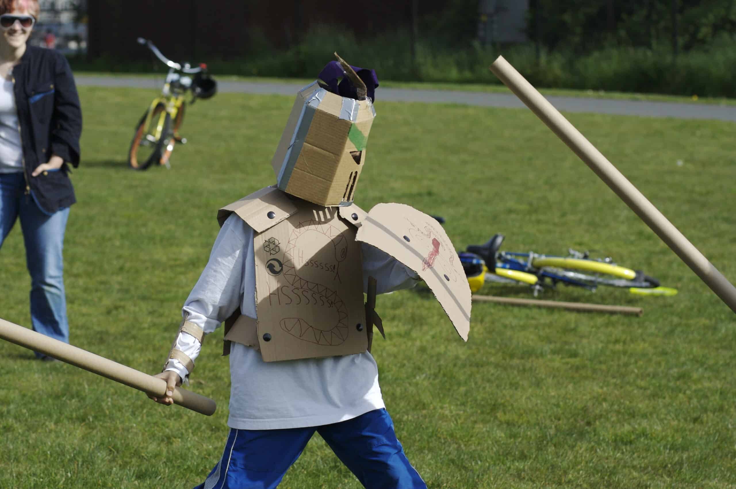 Cardboard Tube Dueling