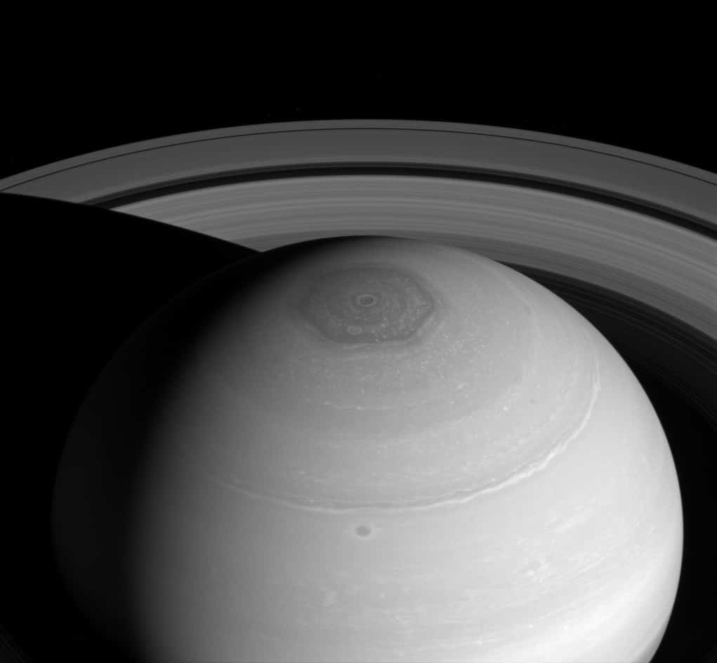 Hexagon on Saturn