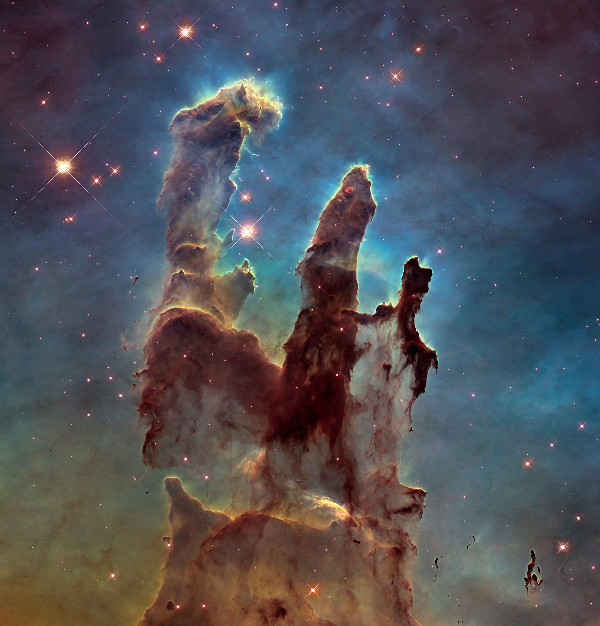 Pillars of Creation - Giant Columns of Gas and Dust in the Eagle Nebula