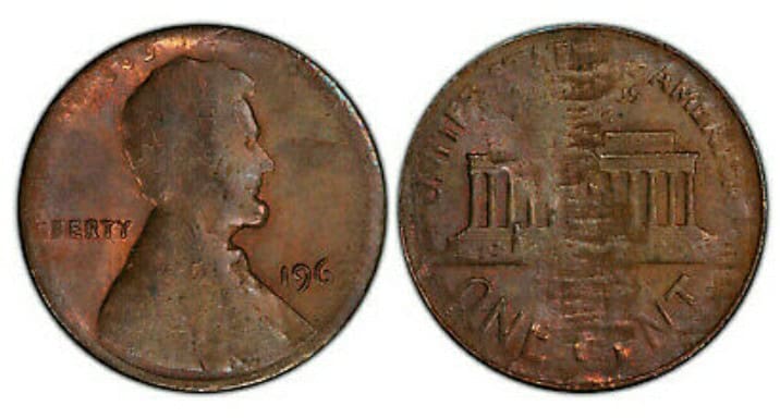 1963 U.S. Lincoln Cent with Split Before Strike Planchet Error