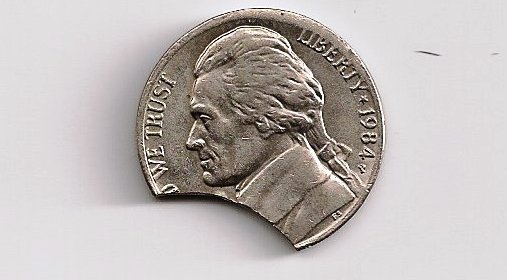 Clipped Planchet U.S. Nickel