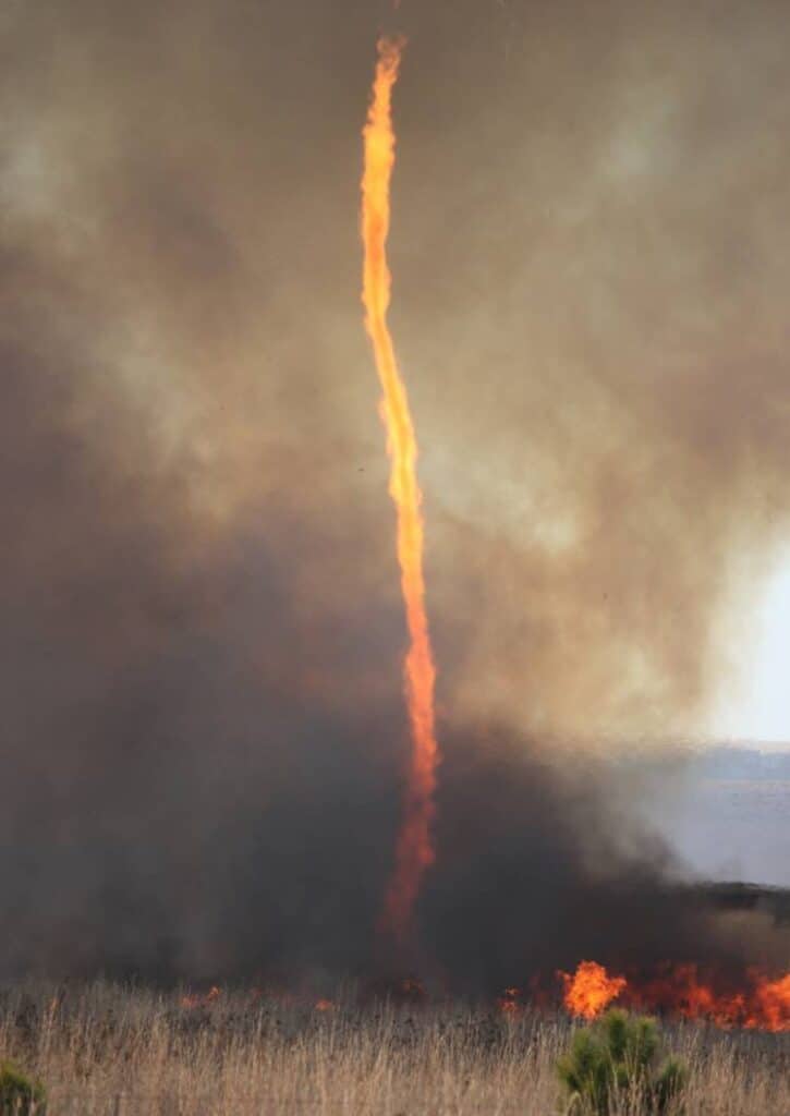 Fire whirlwinds, or fire tornado