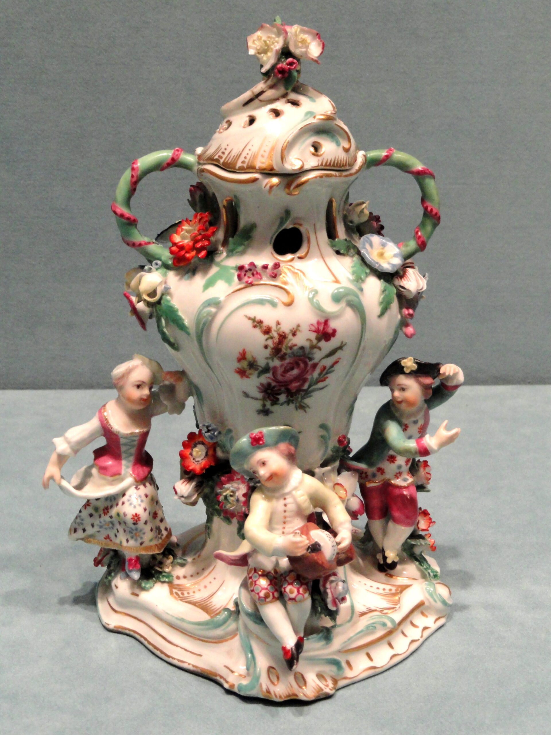 Chelsea Porcelain Potpourri Vase and Cover Figurine