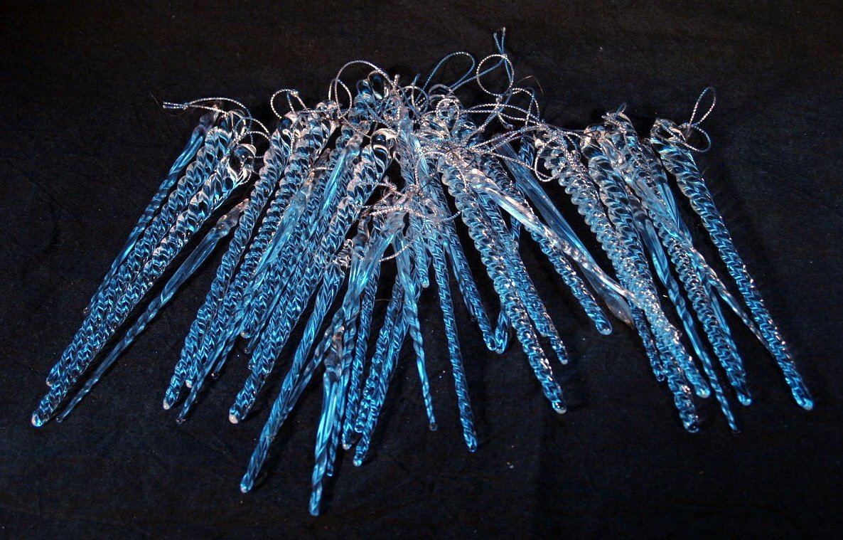 Glass Icicle Ornaments