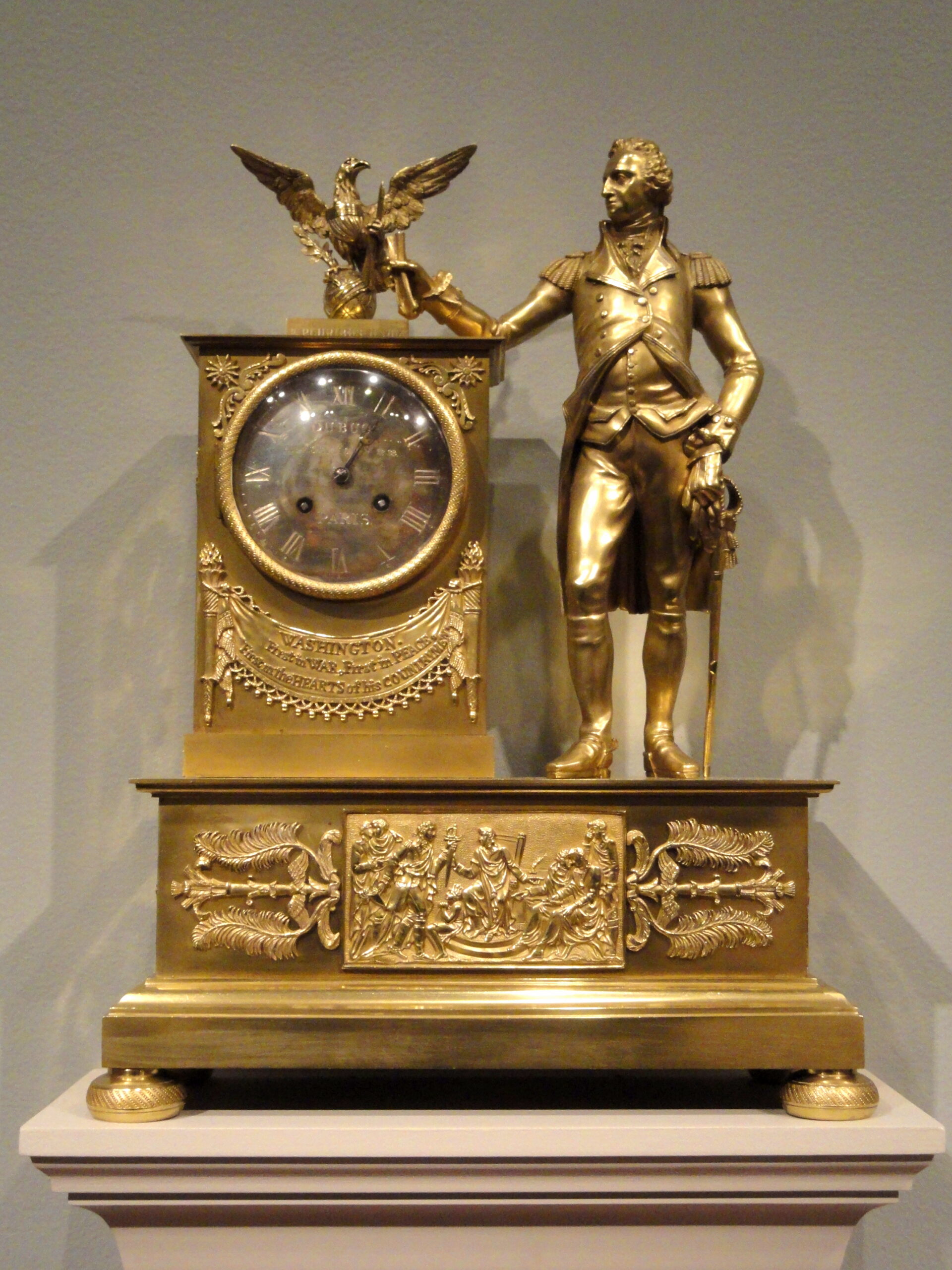 Jean-Baptiste Dubuc "Washington" Bronze Mantel Clock